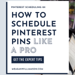 Alt text: "Pinterest Scheduling 101 guide cover with bold text: 'How to Schedule Pinterest Pins Like a Pro.' Features a modern background and a call to action for expert tips, with a professional tone."